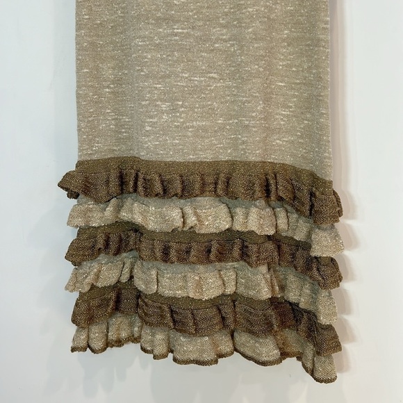 Vintage Diane Von Furstenberg knit metallic ruffle hem mini tank dress small - Picture 2 of 6